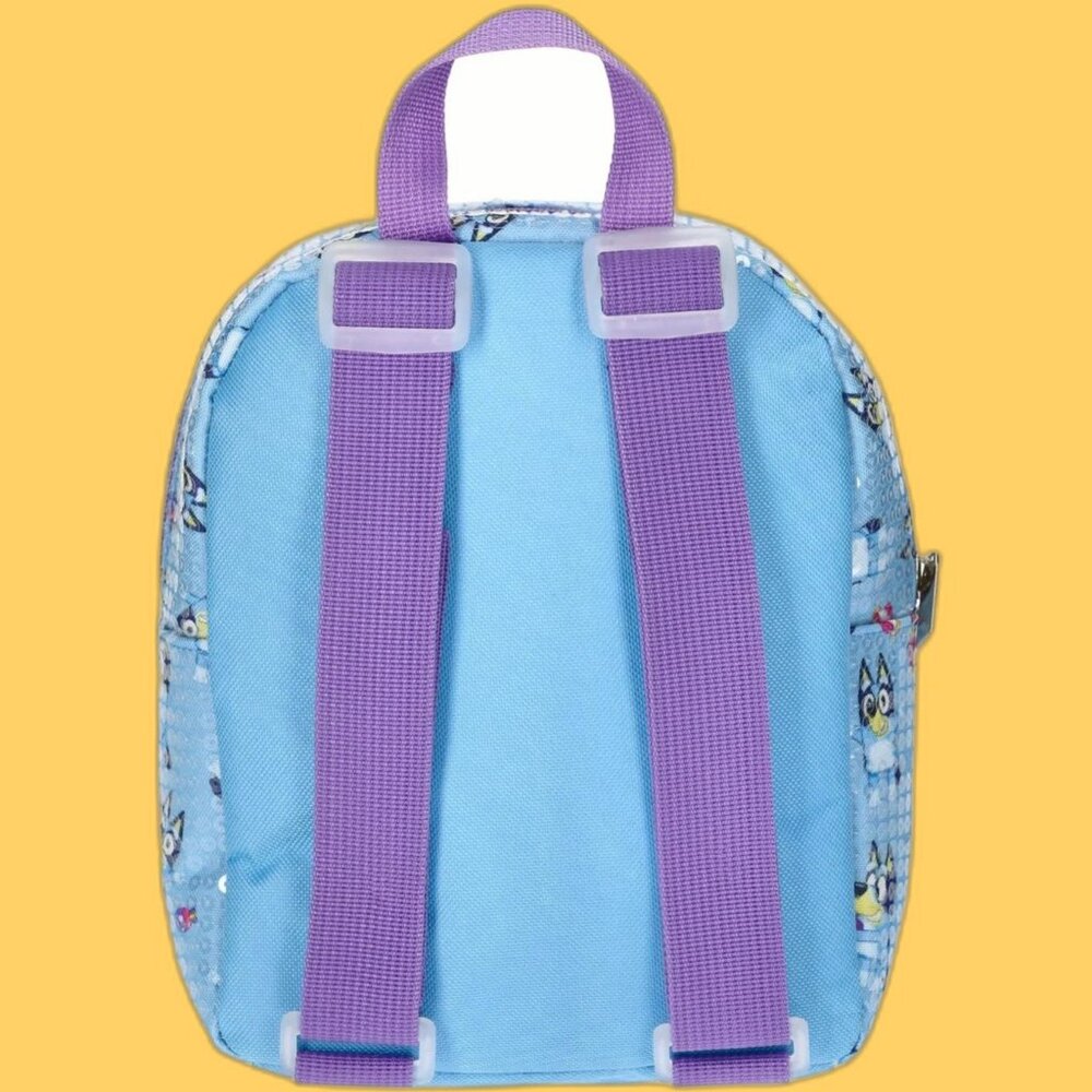 BLUEY BINGO Mini Sequin Backpack 9 Inch Blue NEW - Picture 6 of 6